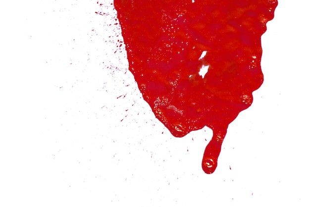 Macchie di sangue su sfondo bianco