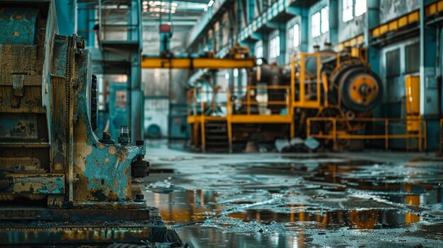 Macchina in funzione all'interno di un edificio industriale