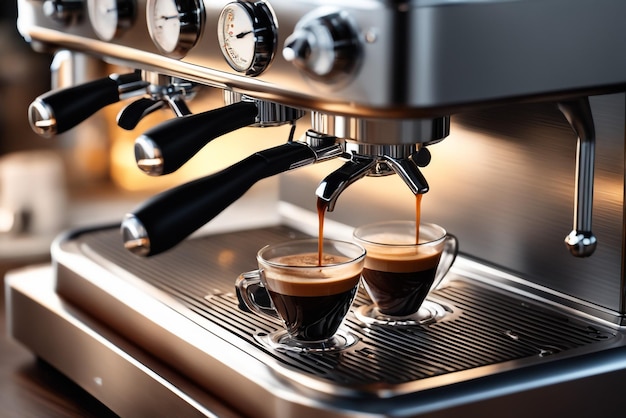 Macchina per caffè espresso professionale, composizione perfetta altamente dettagliata