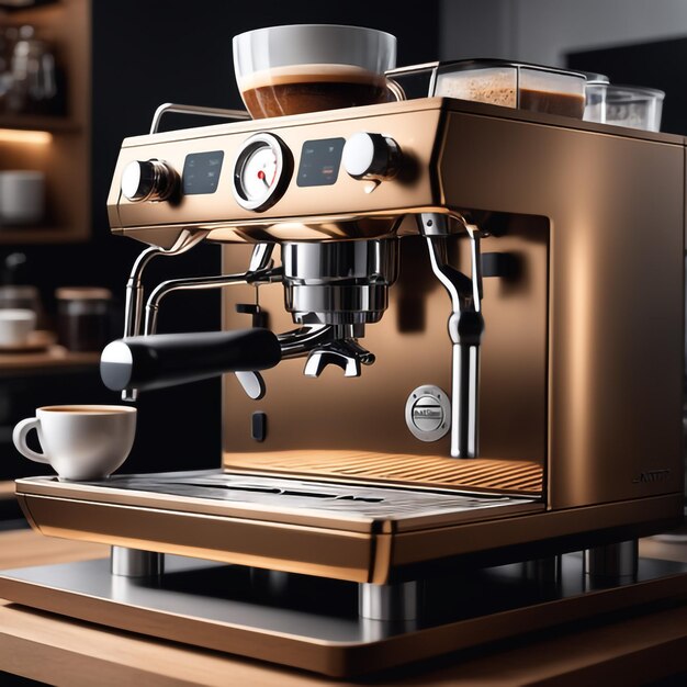 Macchina per caffè espresso professionale, composizione perfetta altamente dettagliata