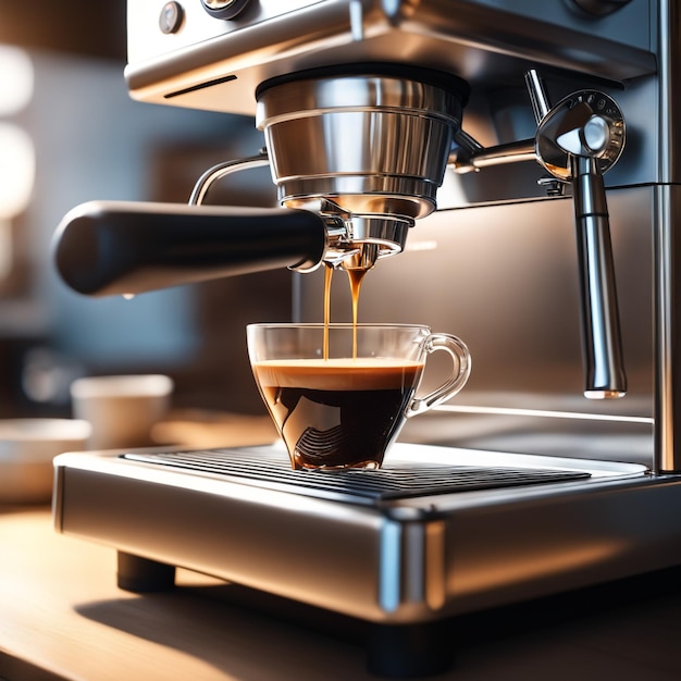 Macchina per caffè espresso professionale, composizione perfetta altamente dettagliata