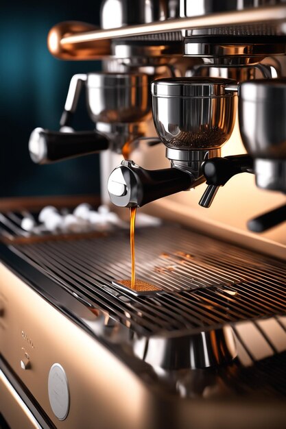 Macchina per caffè espresso professionale, composizione perfetta altamente dettagliata