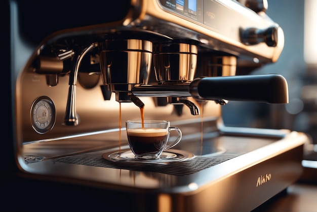 Macchina per caffè espresso professionale, composizione perfetta altamente dettagliata