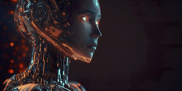 Macchina umanoide con intelligenza artificiale Creata con tecnologia AI generativa