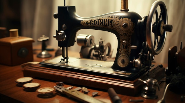 Macchine da cucire e strumenti vintage del sarto