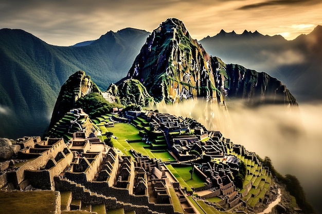 Machu Picchu è un sito archeologico Inca in Perù Sud America Machu Picchu Perù generato dall'intelligenza artificiale