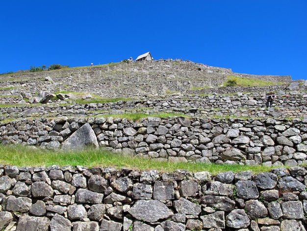 Machu Picchu rovine dell'Impero Inca nelle montagne delle Ande Perù Sud America