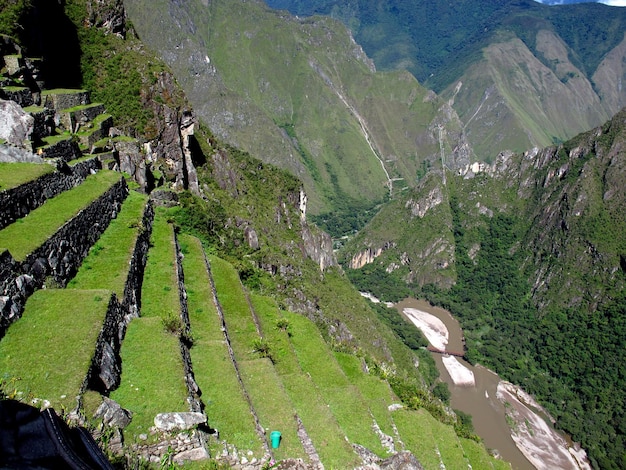 Machu Picchu rovine dell'Impero Inca nelle montagne delle Ande Perù Sud America