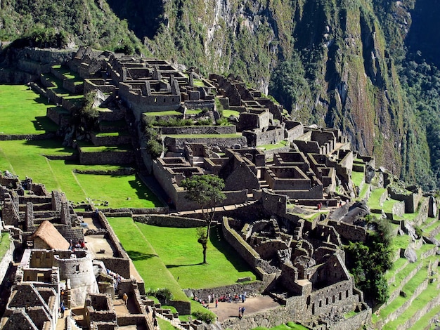 Machu Picchu rovine dell'Impero Inca nelle montagne delle Ande Perù Sud America