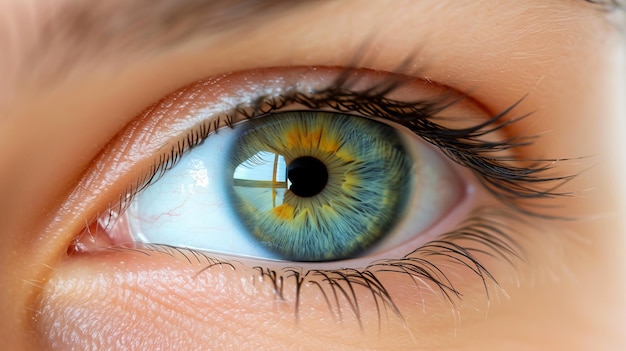 Macro close-up dell'occhio umano dettagliato con qualità di alta risoluzione per concetti medici e scientifici