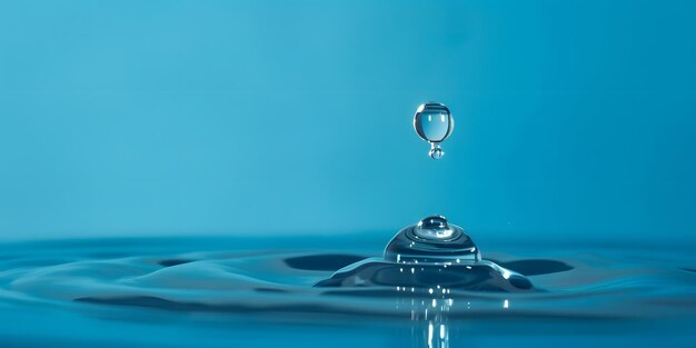 macro close up di una goccia d'acqua che cade facendo un'onda