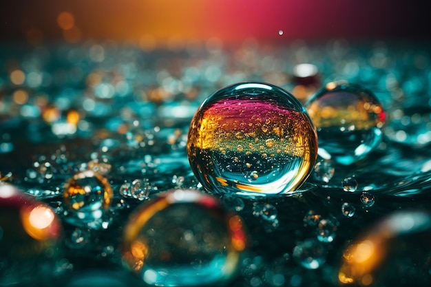 Macro delle bolle d'acqua di sfondo