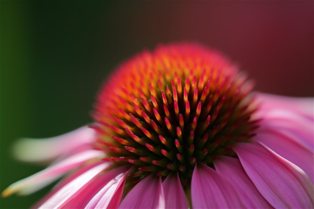 Macro di bellissimi fiori di echinacea rosa petalo con punte di sedano verde Contenuti generati dall'intelligenza artificiale