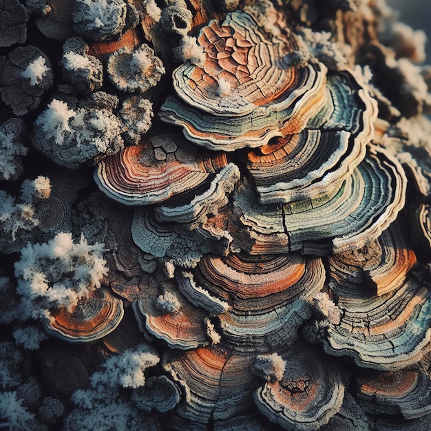 Macro di corteccia grunge di albero d'inverno sfondo naturale