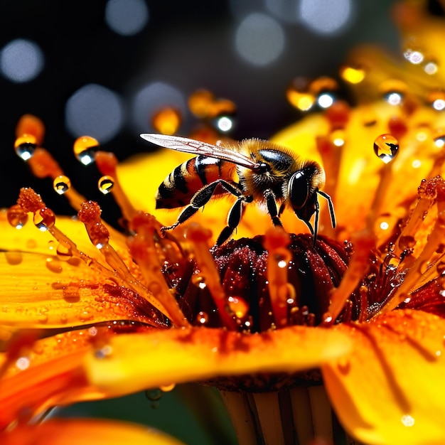 Macro di un nettare di un fiore