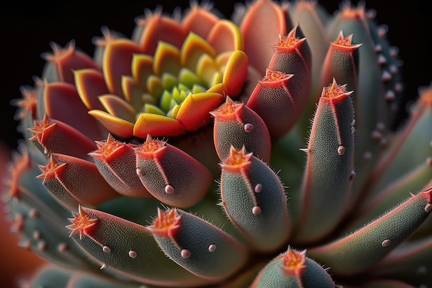 Macro fotografia ravvicinata del cactus Kalanchoe tomentosa Tsukitoji