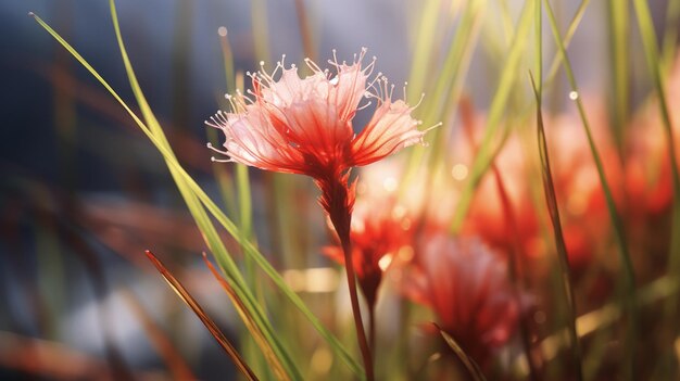 Macro Fotorealistica Di Un Fiore Rosa Alto E Largo