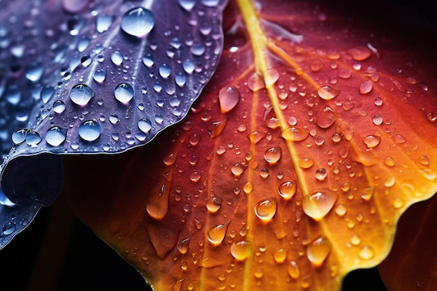 Macro gocce d'acqua su LeafxA