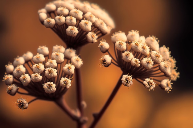 Macro immagine di fiori secchi di gypsophila