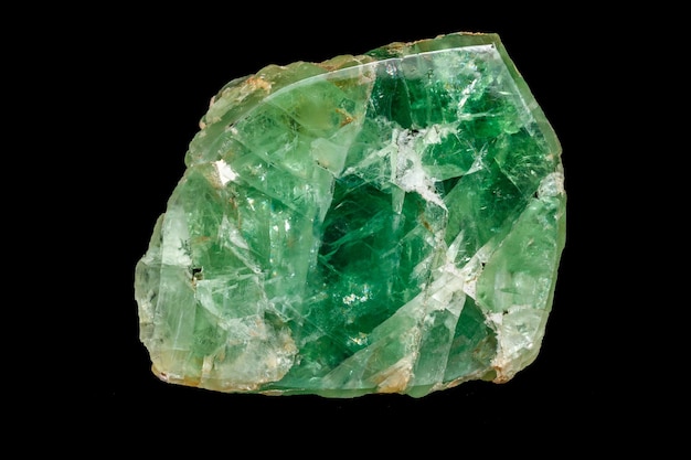 Macro minerale di pietra Fluorite su sfondo nero