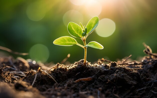 Macrofotografia ad alta definizione Nuova crescita Semina