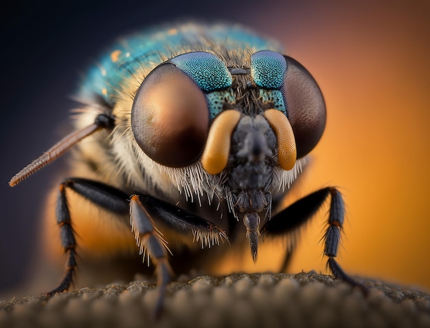 Macrofotografia di un Botfly Get up Close and Personal Creato con l'IA generativa