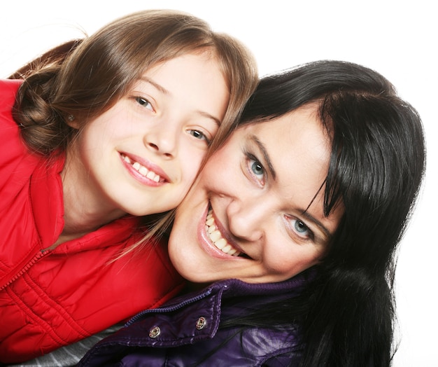 Madre e figlia sorridente