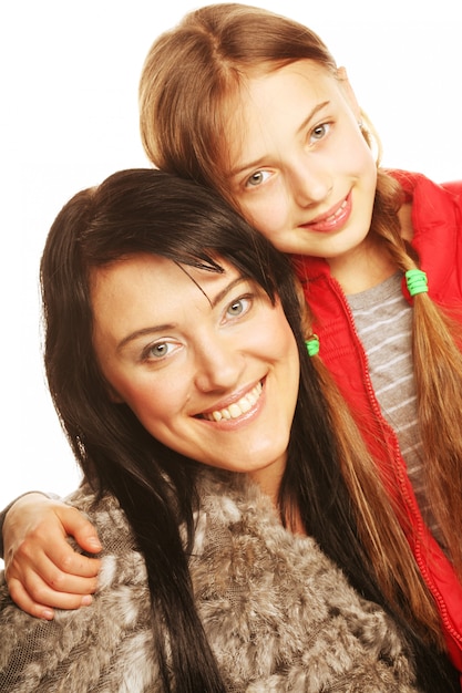 Madre e figlia sorridente