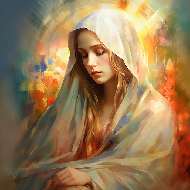 Madre Maria Una pittura digitale della Madre di Cristo