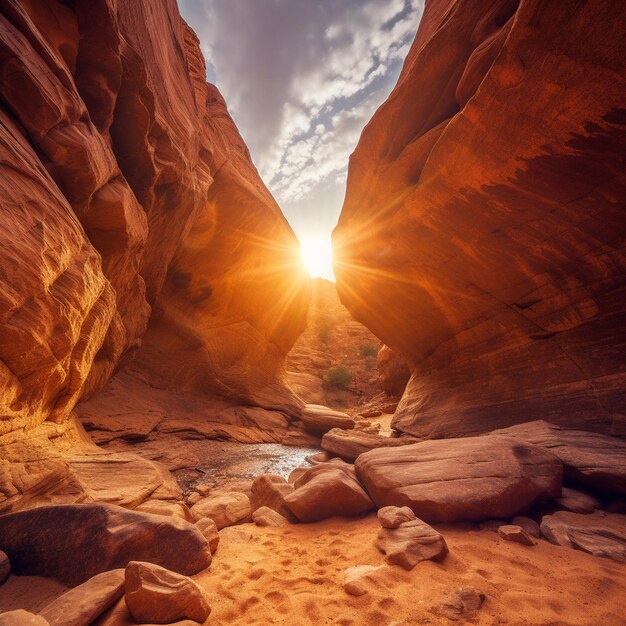 Maestosa scogliera di arenaria un punto di riferimento naturale bellezza maestosa arenaria