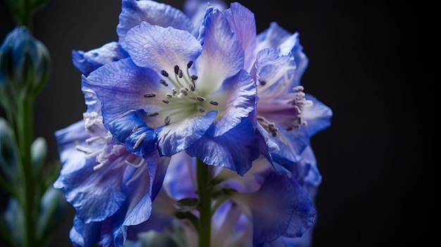 Maestosa statura di un delphinium generato dall'IA