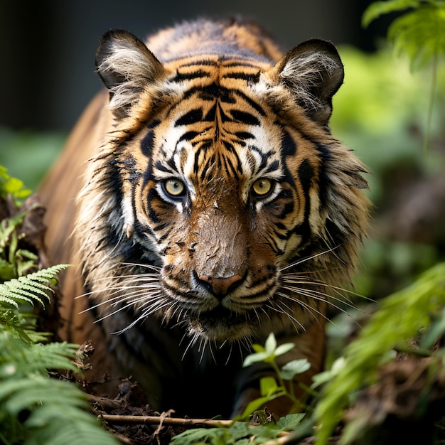 Maestosa tigre che colpisce la pittura a olio delle tigri della pantera nella giungla amazzonica