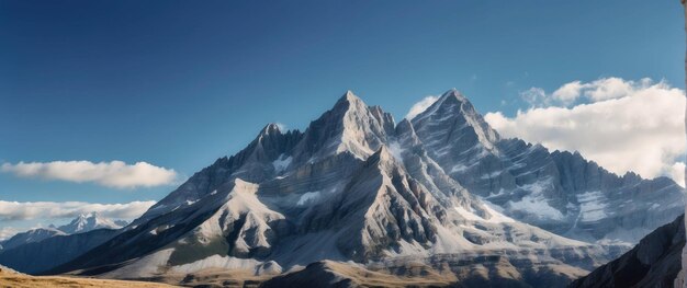 Maestose cime innevate sotto il cielo blu