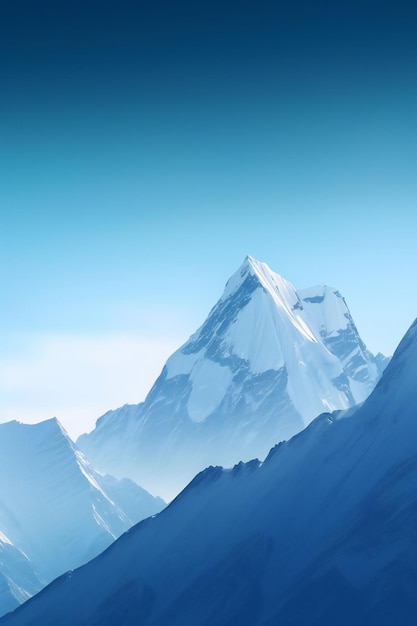 Maestose cime montuose in stile di alto paesaggio fotografia professionale cielo blu chiaro