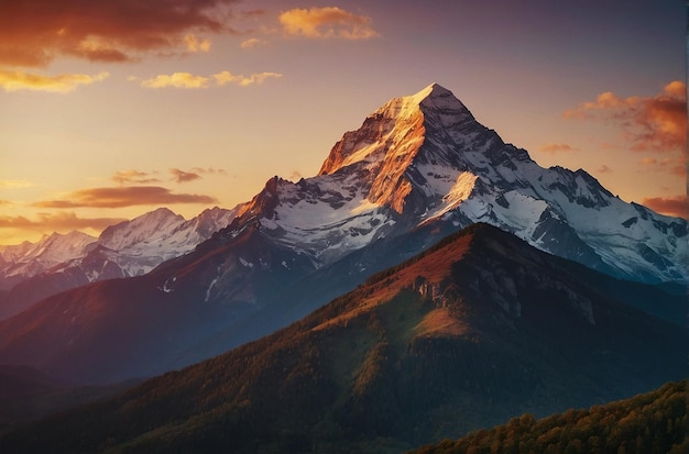 Maestose montagne all'alba e al tramonto