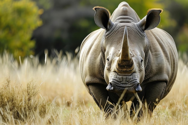 Maestoso animale con la testa di rinoceronte africano Generate Ai