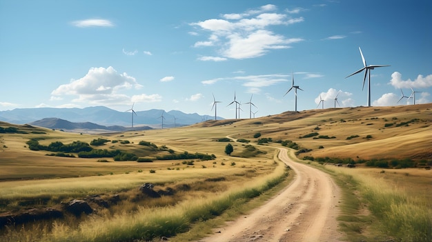 maestoso parco eolico al tramonto concetto di energia rinnovabile