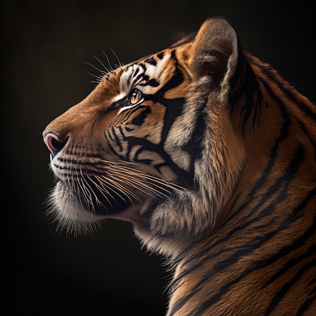 Maestoso ritratto di tigre in studio ultra realistico Generativo Ai