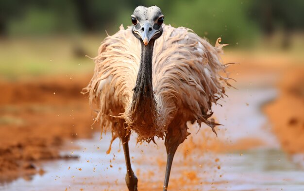 Maestoso struzzo che corre