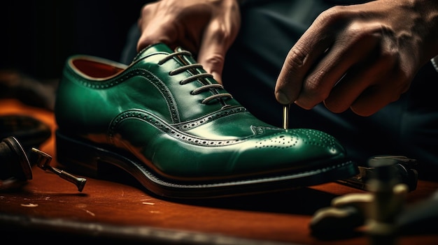 Maestro delle scarpe, riparatore di scarpe.