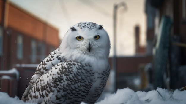 Mafia Snowy Owl Una versione surrealista della fotografia naturalistica Wi