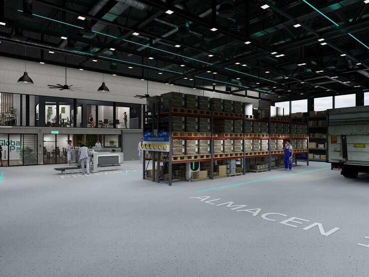 magazzino di nave commerciale di stile moderno