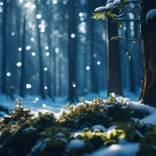 Magia della foresta di neve