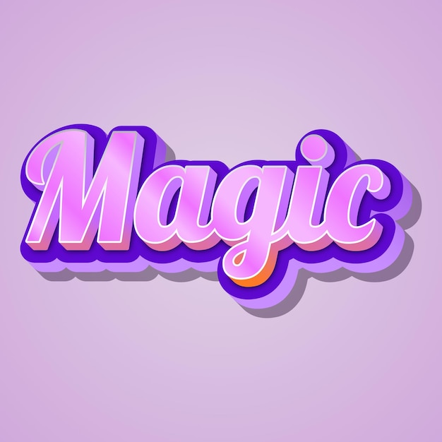 Magic typography 3d design testo carino parola cool foto di sfondo jpg