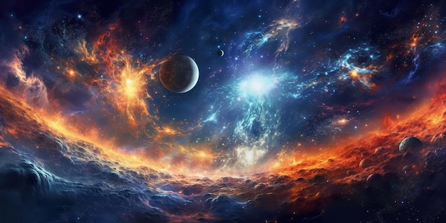 Magica galassia a colori Universo infinito e notte stellata Generat