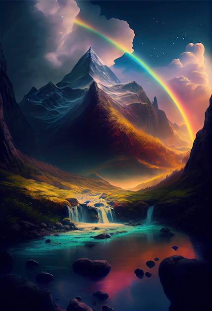 Magico arcobaleno fantasy con max rive Genera Ai