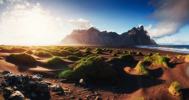 Magico tramonto su una spiaggia di sabbia. Mondo della bellezza. tacchino