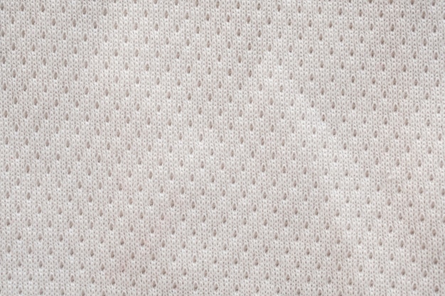 Maglia da calcio di abbigliamento sportivo in tessuto bianco con sfondo texture air mesh