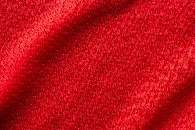 Maglia da calcio per abbigliamento sportivo in tessuto rosso con sfondo a trama in rete d'aria