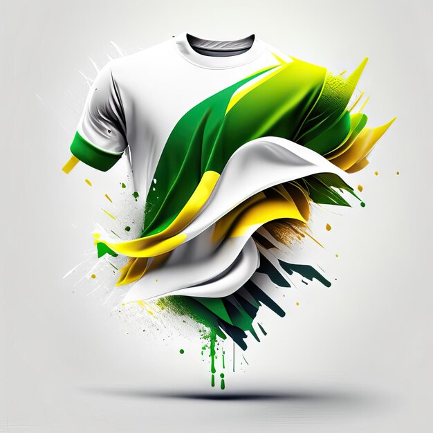 Maglia in bianco verde e giallo